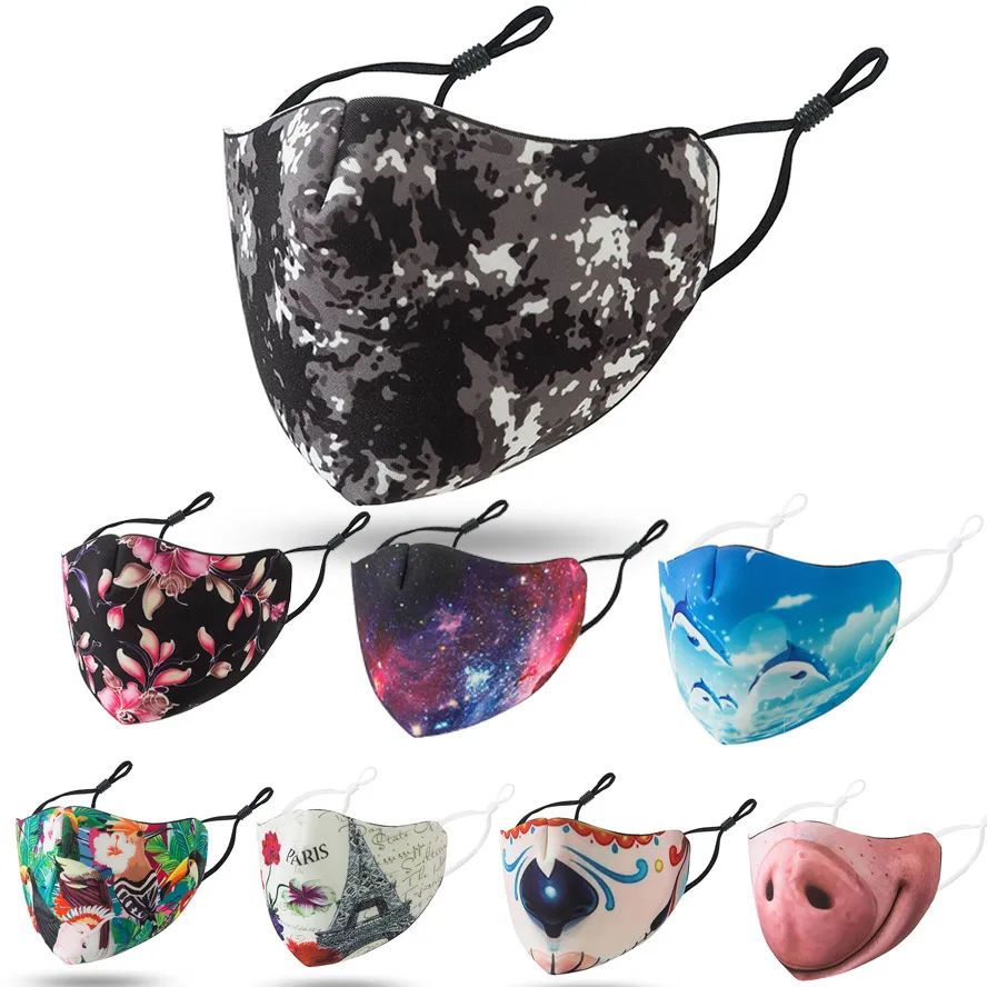 designer face mask fashion cotton reusable masks adult women Adjustable ear buckle soft breathable anti dust mouth facemask