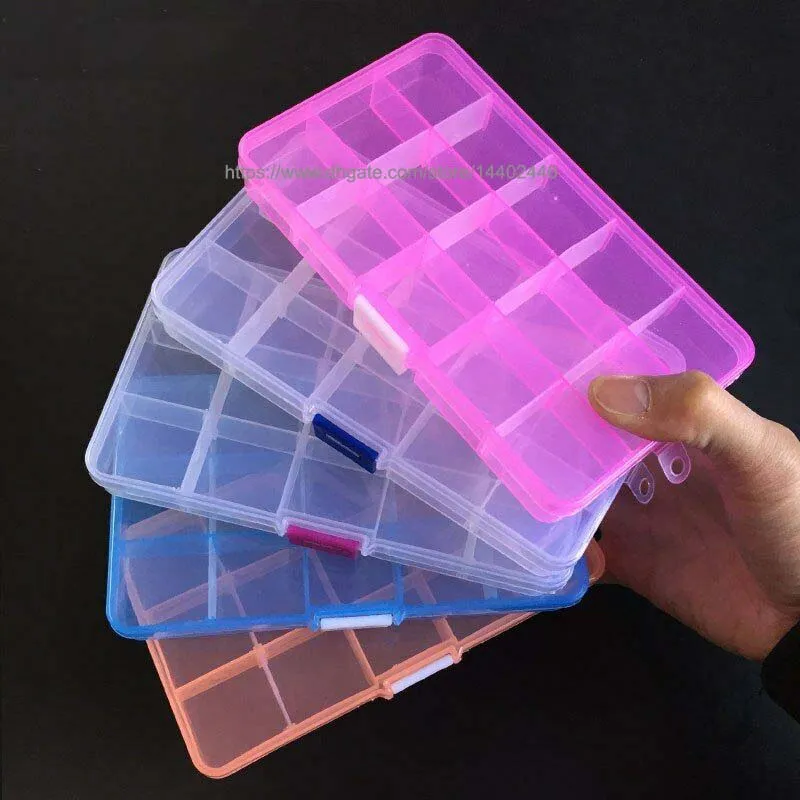 15 Grids Grid Plastic Plastic Jewelry Organizer Movable Dividers