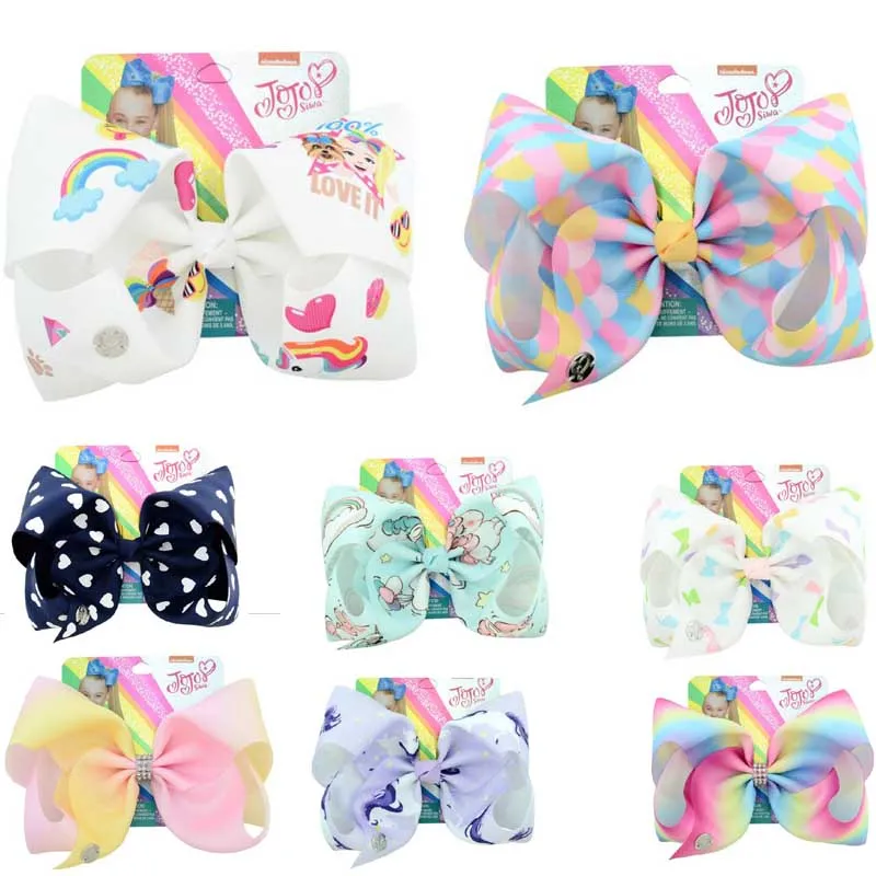 Fiocchi per capelli da 8 pollici Fiori Unicorn Design Girl Clippers Girls Hair Clips Accessorio per capelli di Natale