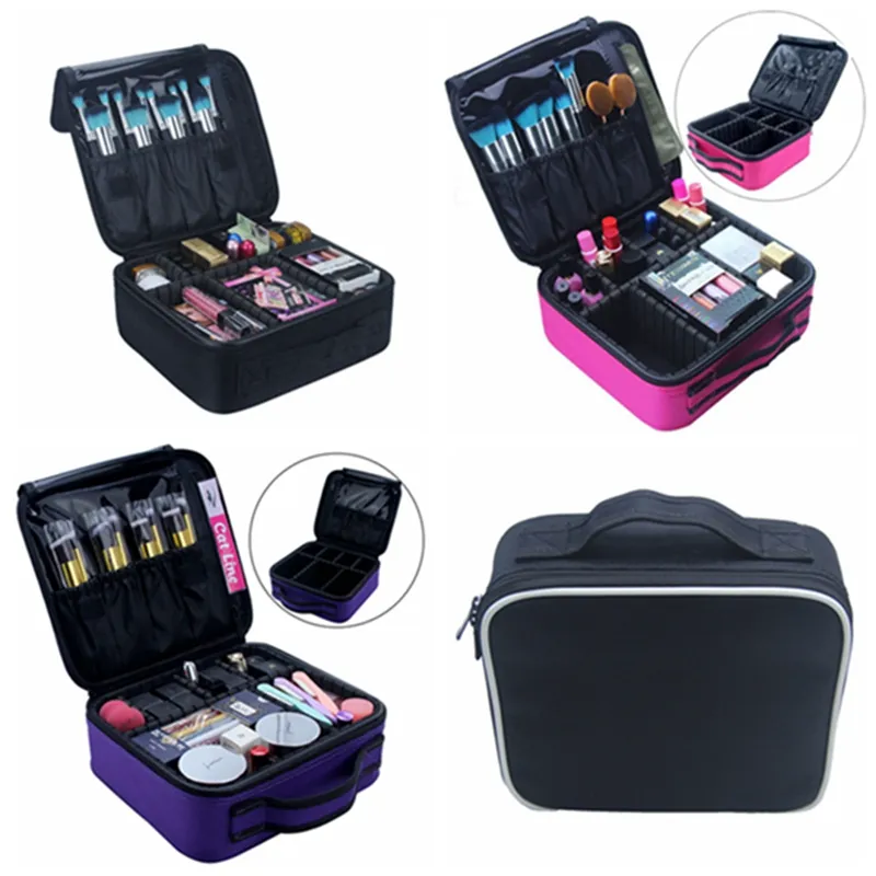 Portátil Viagem Maquiagem Caso Train Caso Organizador Travel Bag Cosmetic por Mulheres escova da composição Caixa de armazenamento de Higiene Pessoal ferramenta Organizer