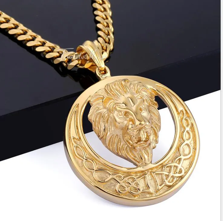 Earrings & Necklace New Lion Sculpture Suspension 316L Stainless Steel Suspension for Men and Women166a