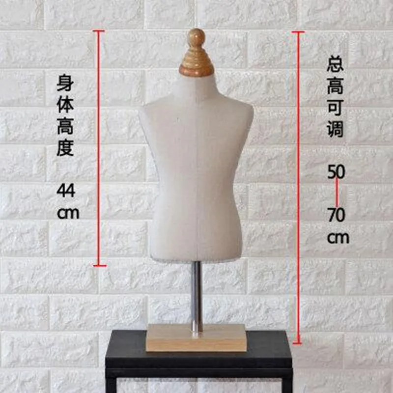 Fashion 1/2 male body mannequin sewing for man clothes,busto dress form stand1:2 scale Jersey bust, size can pin Wood base 1pc C808