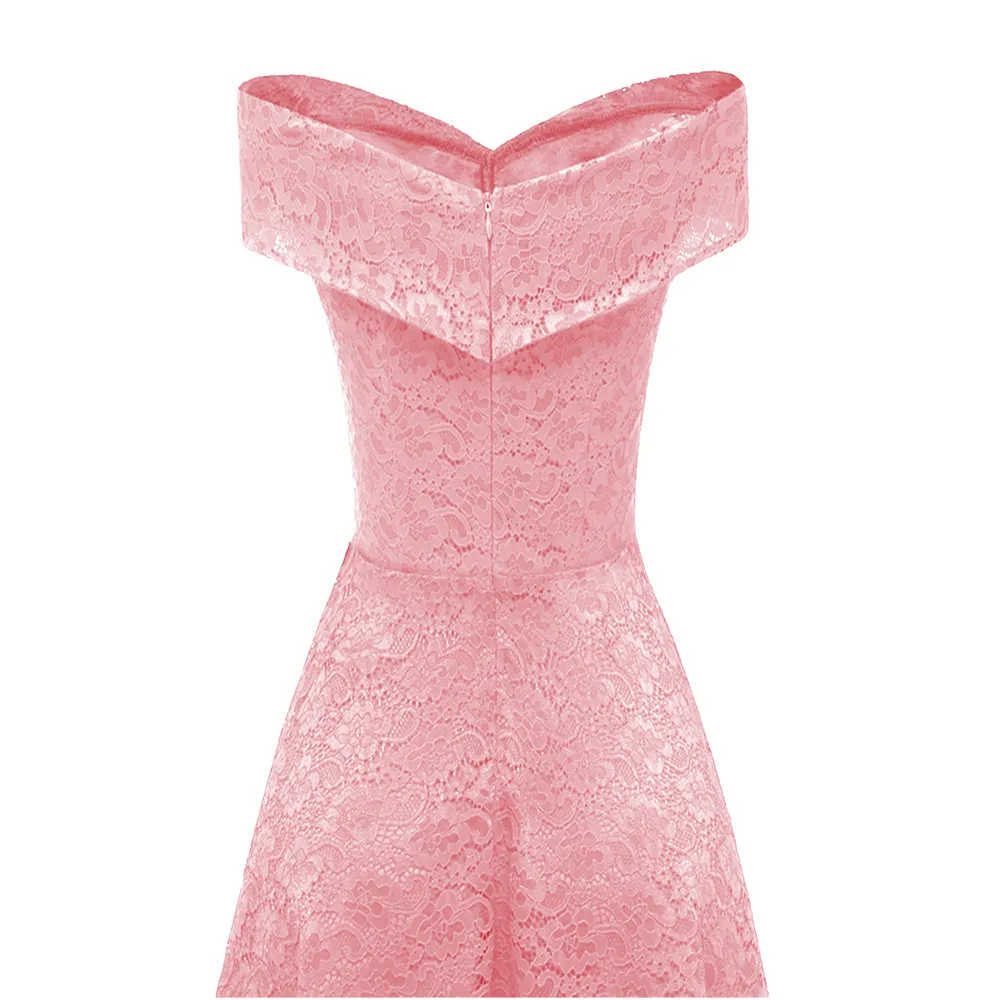 Vintage Princess Floral Lace Knee Length Off Shoulder A Line Swing Dress For Women Sexy Sleeveless Lace Cocktail Dress From Luote 20.03 DHgate.Com