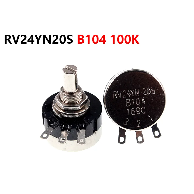 RV24YN20S B104 100K resistor ajustável de potenciômetro de filme de carbono de volta única