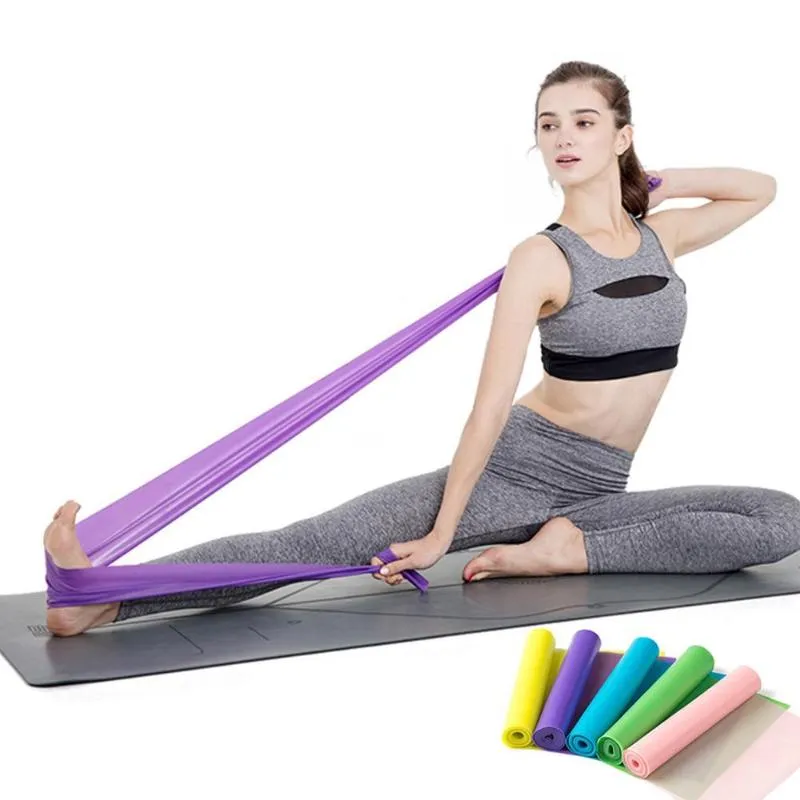 150cm Natural Tension elastic band Health Elastic Exercise Sport Body Latex  Stretching Belt Pull Strap Yoga Resistance Band