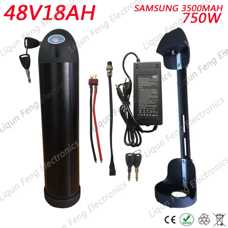 Importado Samsung 18650 baterias 3500 MAh 48 V 18AH Garrafa De Água Ebike li-ion Bateria 48 V 18AH Chaleira E-bicicleta Bateria De íon De Lítio.