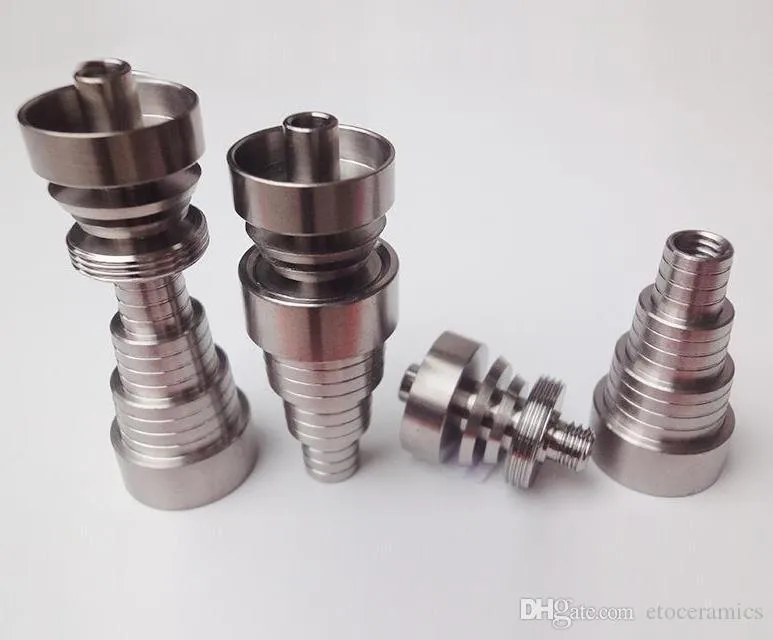 Duman Titanyum Tırnak 6 in 1 Evrensel Domeless GR2 Tırnak Erkek Kadın 10mm 14mm 18mm Sigara Borular Boru Aksesuarları 100 adet DHL Ücretsiz