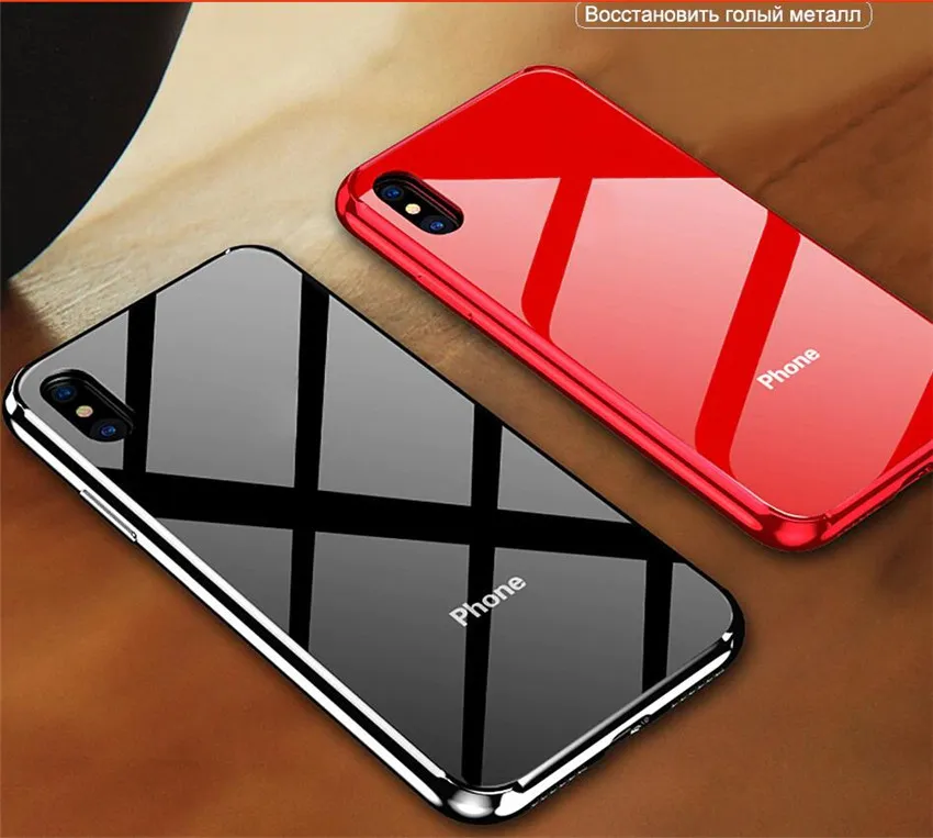 Iphone 12 Mini 11 Pro最大6 6S 7 8 Plus X XS XRケースの強化ガラスバックカバーTPUエッジのための高級デザイナーの携帯電話ケース