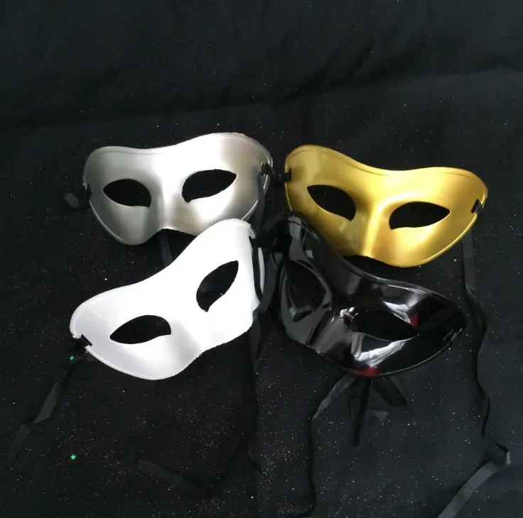 Masque de mascarade vénitien Masque de fête romaine grecque Mardi Gras Masque d'Halloween Taille unique 4 couleurs (Or Argent Noir Blanc) SN2517