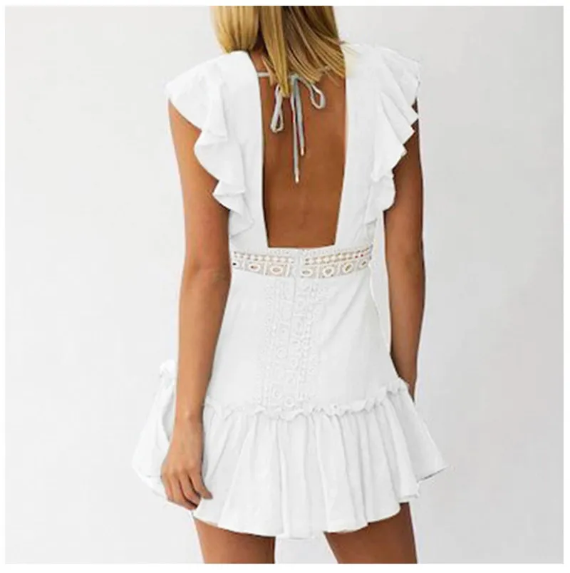 Ladies Shorts Casual Dress Womens Designer Dress Fashion White V Neck Sexy Summer Dress Luxury Lace