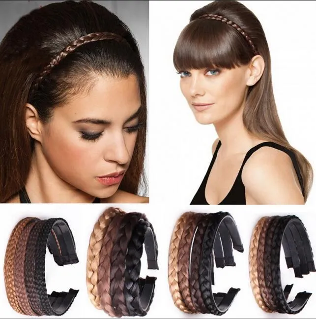 Sintéticos peruca Torça faixas do cabelo Tranças Bohemian Plait Carneiras Para Mulheres Meninas Meninos headwear Acessórios de cabelo 1112