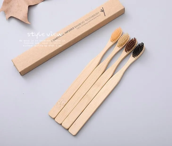 Bamboo Toothbrush Soft Nylon Capitellum Toothbrush With Box Packaging Oral Hygiene Whitening Toothbrushes