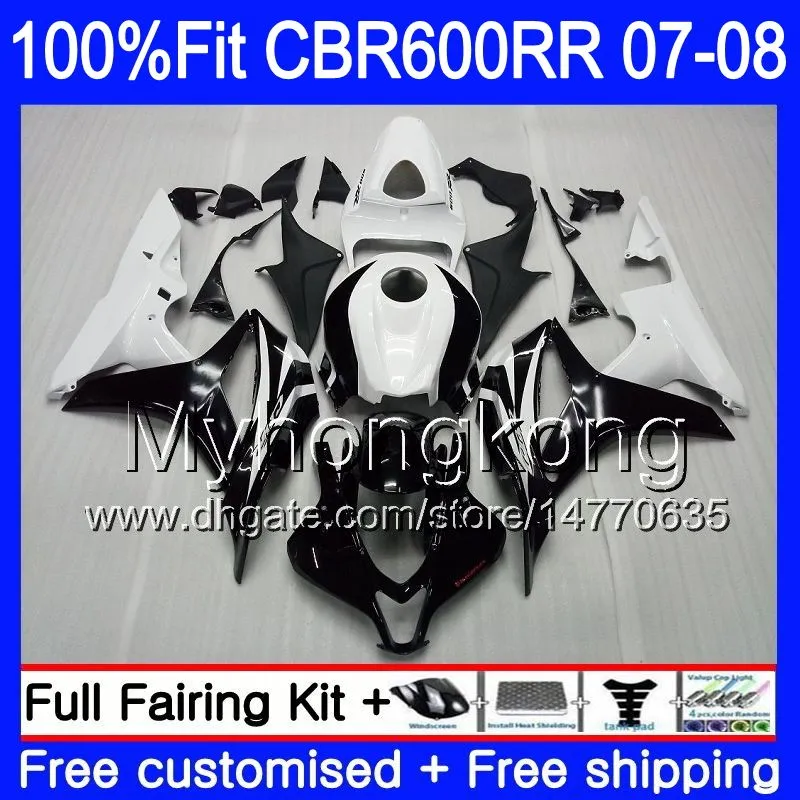 Injektionssats för Honda CBR 600RR 600F5 CBR 600 RR F5 07 08 283HM.8 CBR600F5 Svart Vit Ljus CBR600RR 07 08 CBR600 RR 2007 2008 FEISSIONS