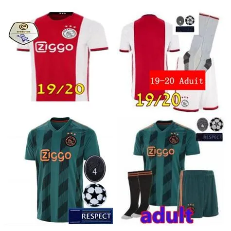 19 20 aduit kit ajax Jersey de fútbol local KLAASSEN DOLBERG MELIK DIJKS EL GHAZI YOUNES Camisetas de fútbol Ajax de calidad superior 2019 2020 Camisetas