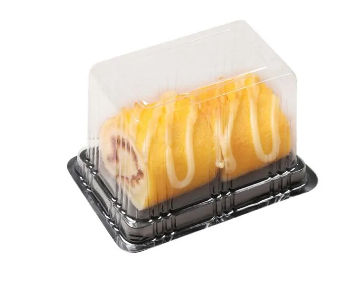 使い捨てケーキペストリーボックスクリアプラスチック透明チーズケーキボックスパン屋のデザートショップSN1035のためのプラスチック吸収ケーキ