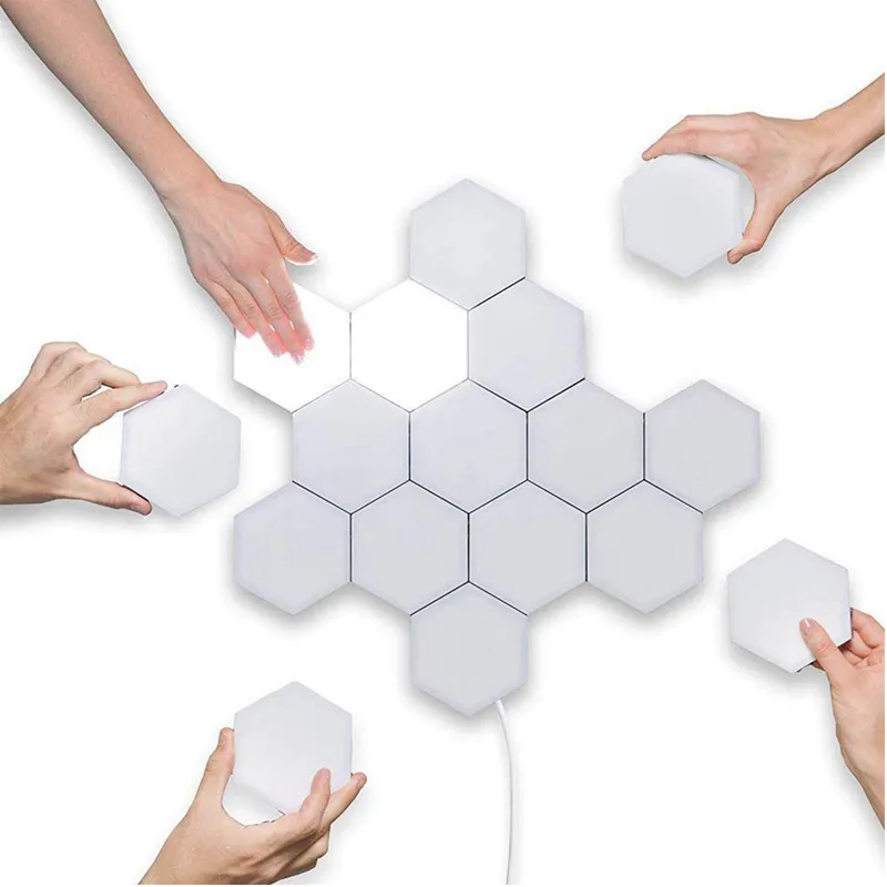 DIY Quantum Lamp Touch Sensor Modular Hexagonal LED Night Light Magnetic Hexagons Creative Decoration for Home UK AU plug