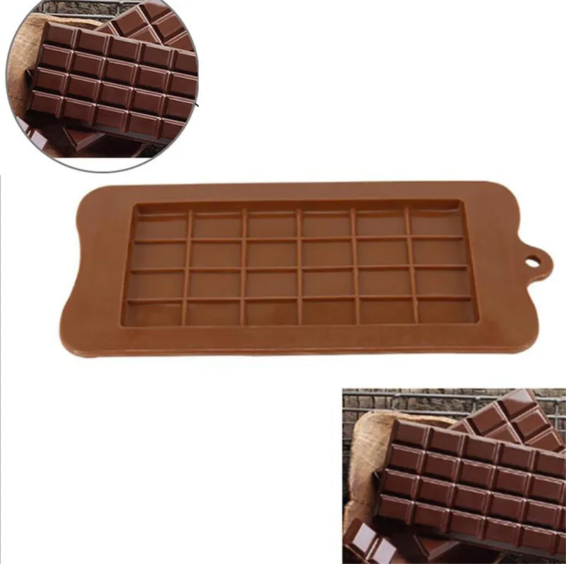 24 Grid DIY Square Chocolate Mold silicone dessert block molds Bar Block Ice Silicone Cake Candy Sugar Baking Moulds