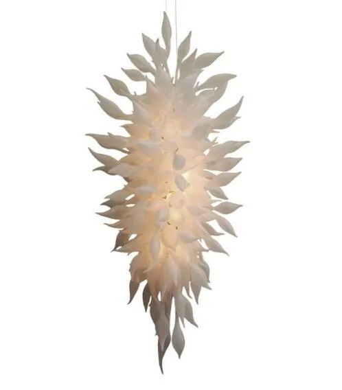 Kunststijl kroonluchter lamp speciaal ontwerp frosted wit hand geblazen murano glazen plafondverlichting ontwerper