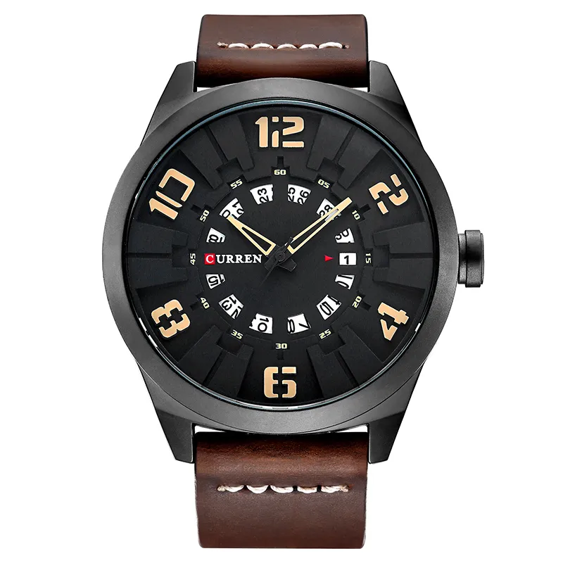 Relogio Masculino CURREN Luxury Brand Sports Wristwatch Display Date Men's Quartz Watch Leather Strap Waterproof Male Clock