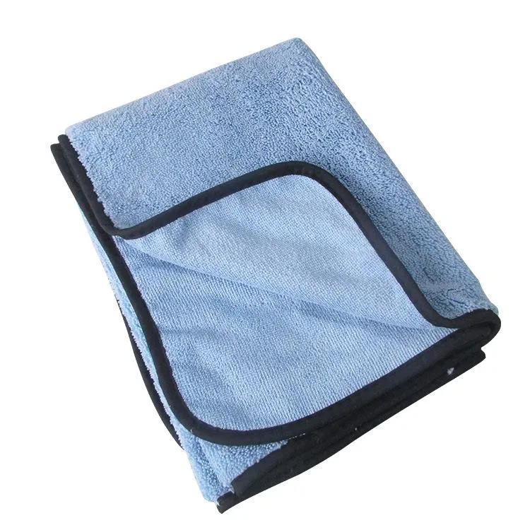 Serviette en microfibre absorbante de haute qualité pour lavage de voiture, chiffon de séchage et de nettoyage de voiture, ourlet de grande taille, tissu d'entretien de voiture, serviette de détail