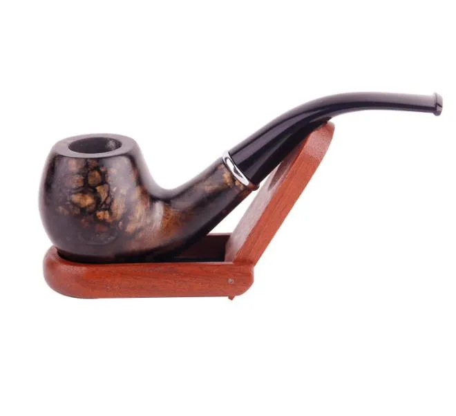 New Classic Old-fashioned Solid Wood-pattern Pipe Individual Gift Box Packing Pipe Tobacco Tool Acrylic Bite