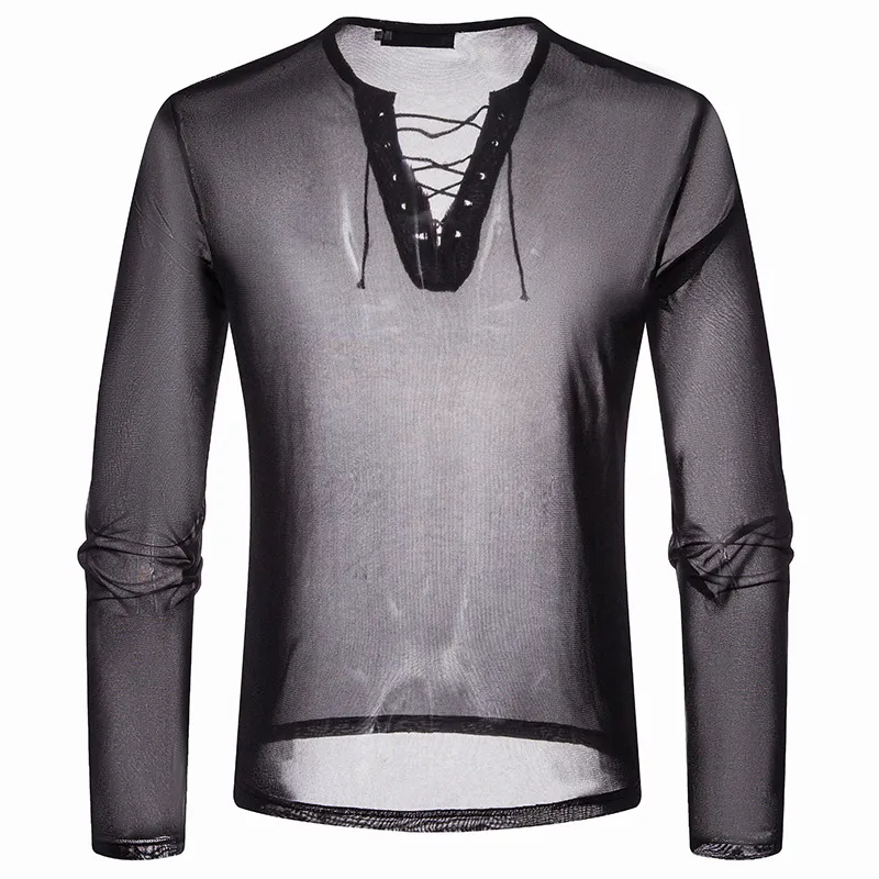  ZZSRJ Camiseta interior de algodón de manga larga con cuello en  V, lencería sexy para hombre, color blanco y negro (color: gris claro,  tamaño: 3XL) : Ropa, Zapatos y Joyería