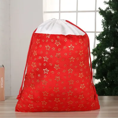 Presente de Natal da menina Bolsas 7 Cores Moda Grande pesado Canvas doces das bolsas criativas miúdos de Santa com cordão Bolsa