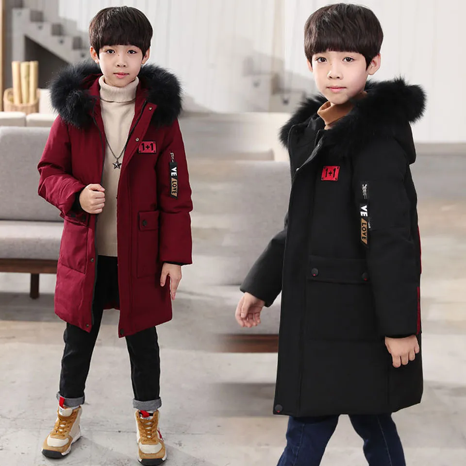 New Big Boys Parka Teen Outerwear Children Hooded Clothing Winter Down Cotton Jackets Pleuche Coats Warm Kids Thick Clothes From 37 32 DHgate