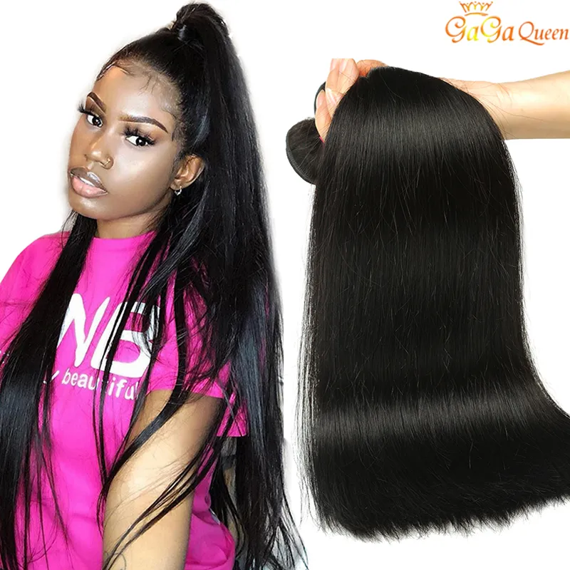 4 Bundles Peruano cabelo virgem em linha reta 100% cabelo humano não transformado tecida extensões de cabelo peruanas