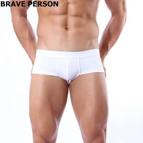 BRAVE PERSON Herren-Unterwäsche, Boxershorts, hochwertige Nylon-Unterhose mit niedriger Taille, Herren-Boxershorts, 4 Farben, Größe S M L