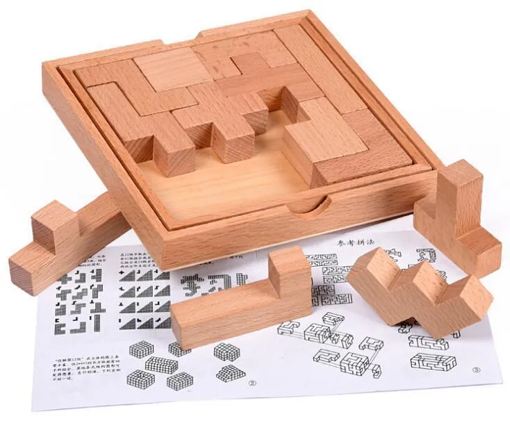 Herausforderndes Iq Holz Tangram Puzzle Logik Denkaufgabe Pädagogisches