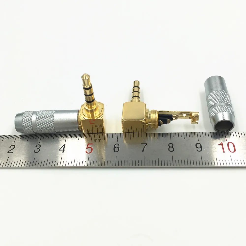 Freeshipping 100Pcs 90 Derece Sağ Açı 3,5 mm 4 Kutup Stereo Erkek Jack DIY Tamir Kulaklık Kulaklık Lehimleme Connector için 3.5 Ses Tak