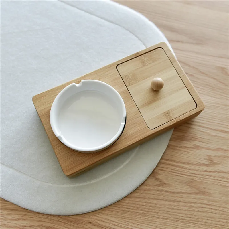 Il più nuovo posacenere in ceramica da tavolo in materiale di legno per scatola di immagazzinaggio portatile design innovativo per sigaretta tabacco da pipa alle erbe DHL gratis