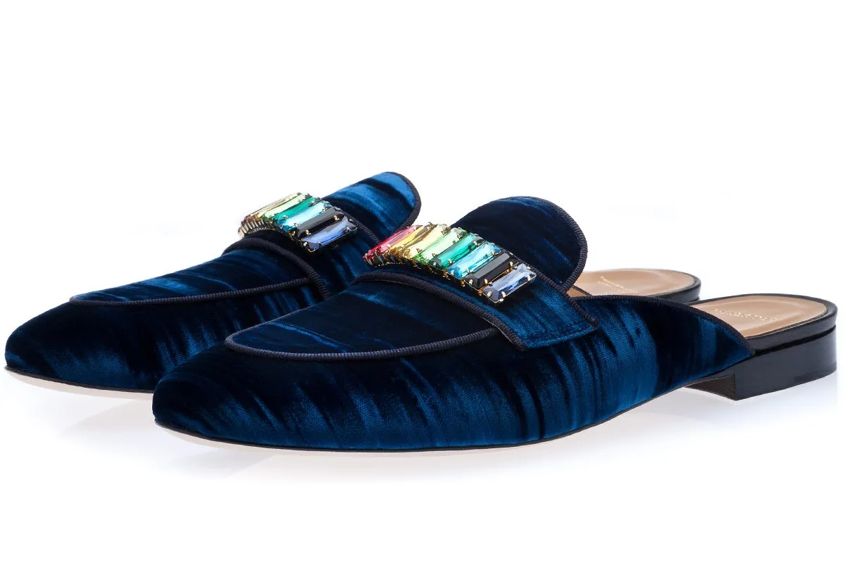 Kostenloser Versand Luxus-Mode-Männer Leder Loafers Flats Handarbeit Diamant Kleid Schuhe Quasten Male Heimkehr Slippers Sandalen Größe