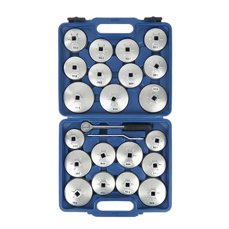 Handverktyg 23 st / set Bilolja Filter Cap Avlägsnande Skiftnyckel Socket Set Ratchet Spanner Cup Type med Portable Storage Case