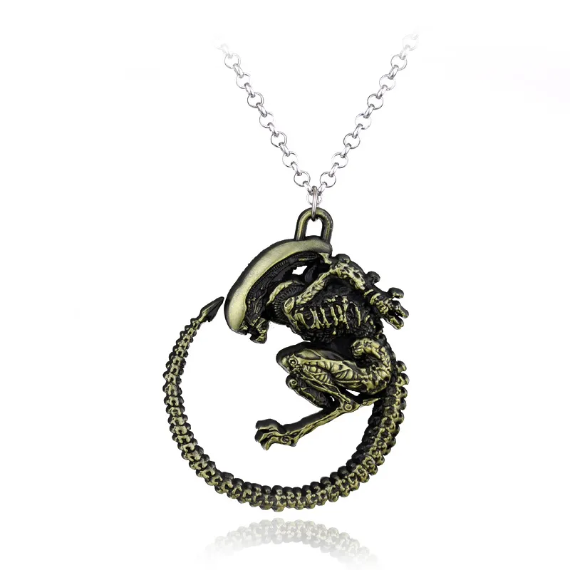 Film Sieraden Punk Warrior Alien Goth Horror Giger Aliens Predator AVP Ketting Fans Kerst Cosplay Gift Alien Kettingen