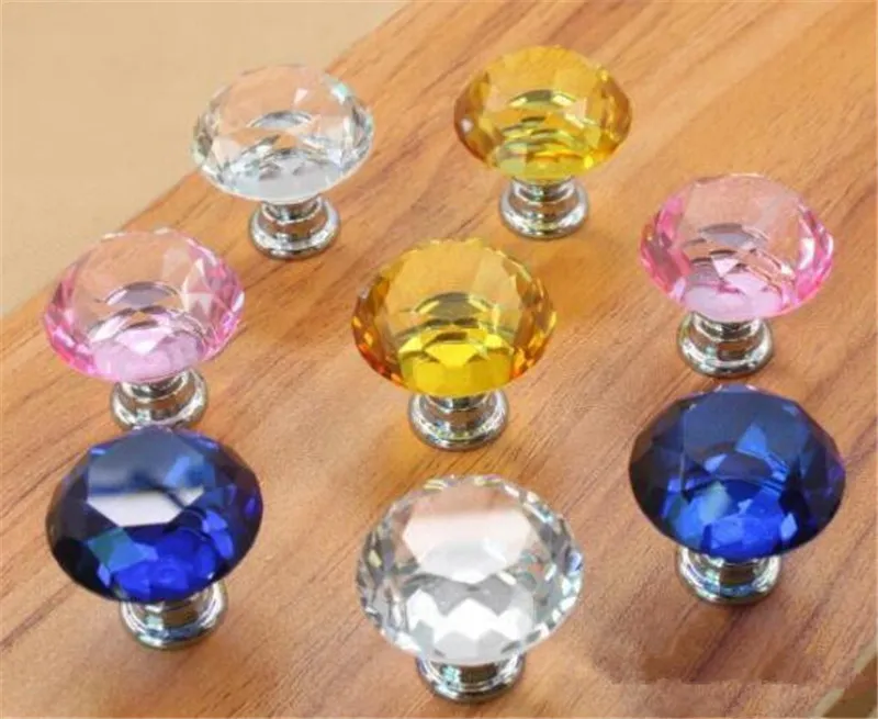 Fashion Hot Clear Crystal Knob Cabinet Pull Handle Drawer Kitchen Door Garderob Hardware KD1