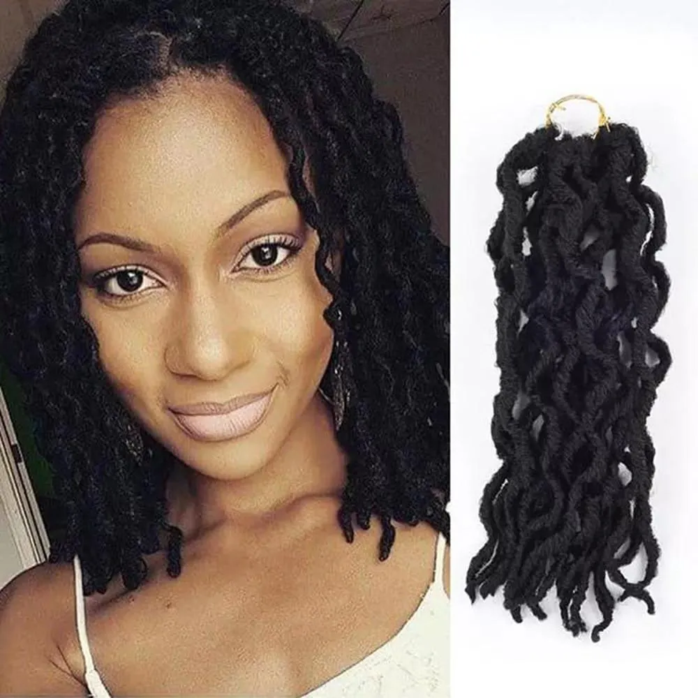 Boho Goddess Locs Synthetic Straight 1B BUG 12 inch Faux locs 18 Crochet braiding Hair Europe United States Black Woven Hair