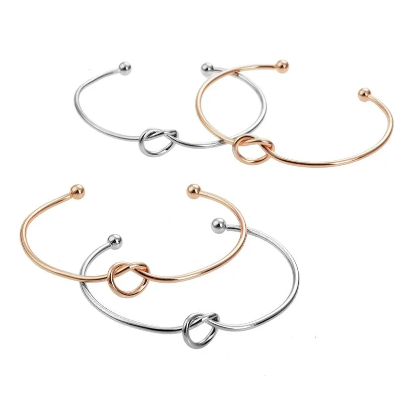 Armband armband sieraden nieuwe mode goud zilver rose goud zwart kleur zinklegering korte knoop hart vrouwen meisje bangle sieraden