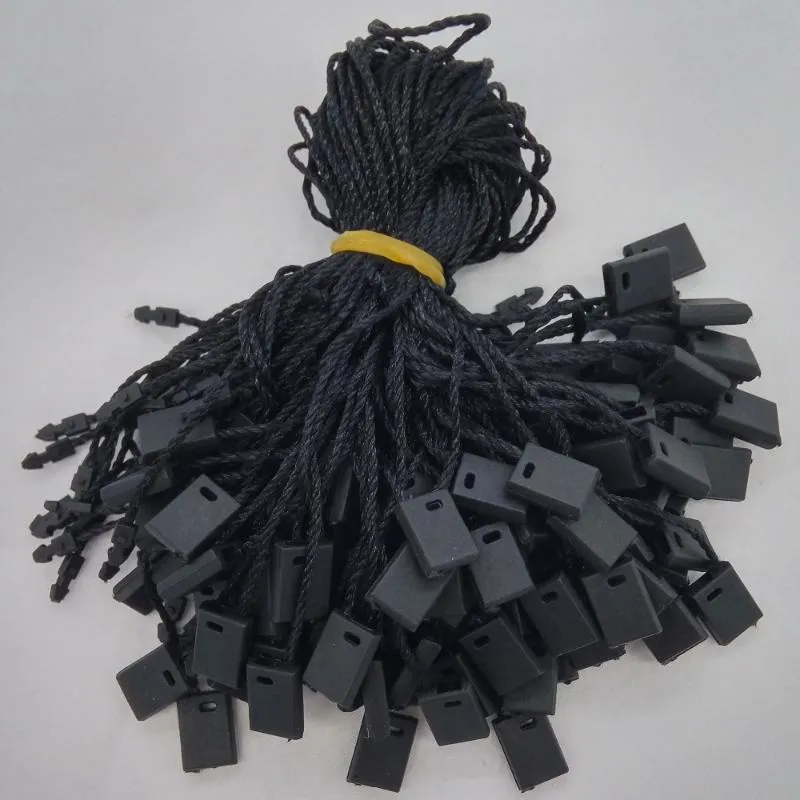 Garen 500 stuks / partij kledingstuk hang tag string 18cm sealkoord voor prijs zwart