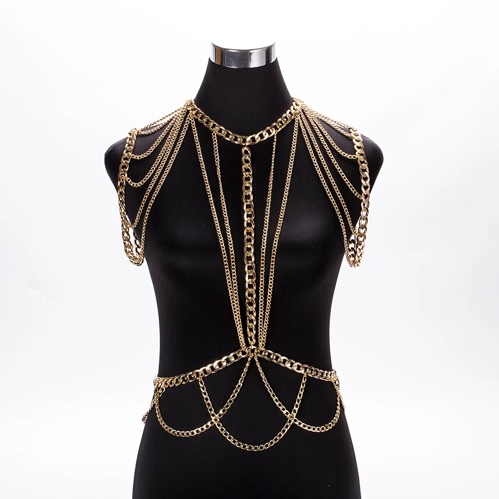 Chunky Metal Shoulder Chain Harness Gold Body Chain Jewelry For Dress Decor From Worldfashionoutlet 16.68 DHgate.Com