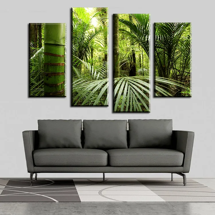 Cuadros 4 Peças / Set The Wall pintura tropical da selva cópia bonita na lona Para Home Decor Unframed Impressão artística Poster