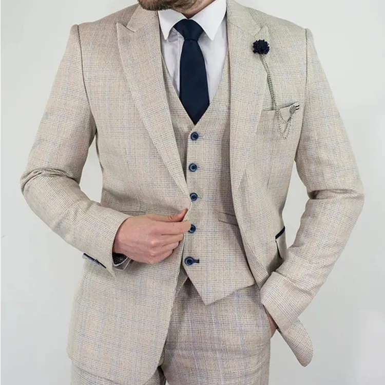 Blazer Beige Conjunto Con Blazer Hombre Conjunto De Traje De Boda
