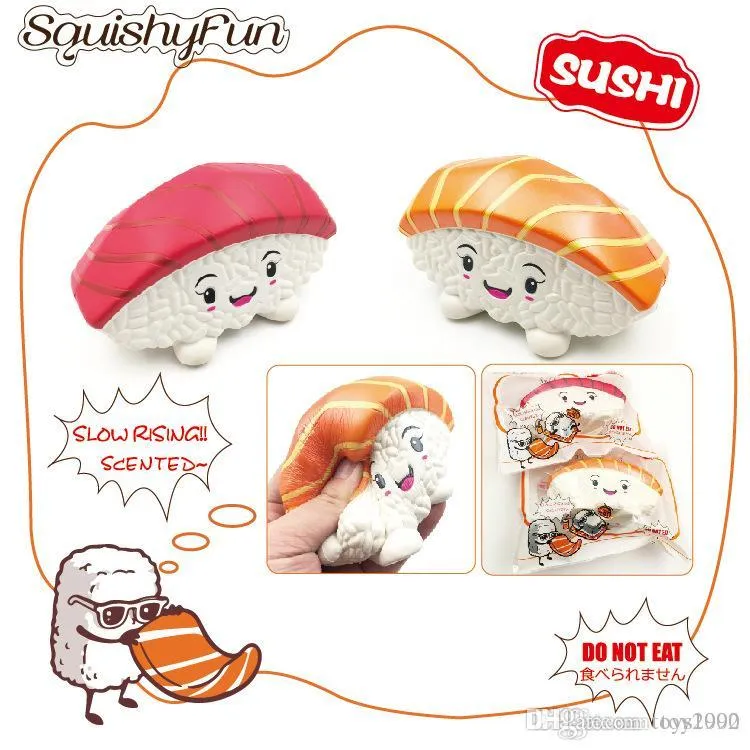 Squishyfun Thon Saumon Sushi Squishy Jumbo 14cm Slow Rising Original Emballage Collection Cadeau Décor Pas Cher décor cadeaux