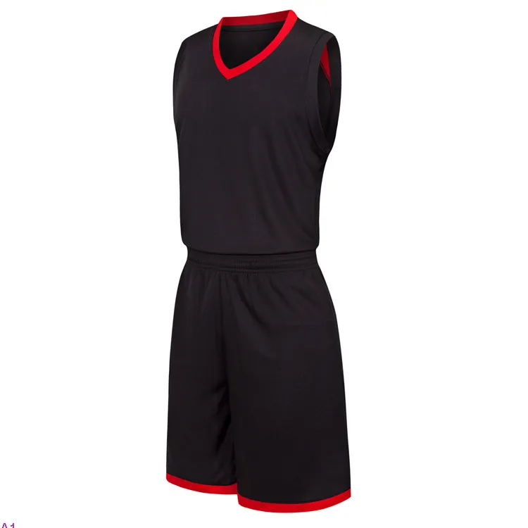 2019 새로운 빈 농구 유니폼 인쇄 로고 망 크기 S-XXL 저렴한 가격 빠른 배송 좋은 품질 검은 빨간색 br0003n