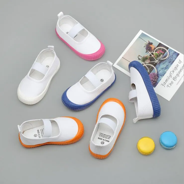 Baby Canvas Shoes Kids White Casual Loafers Infant Single Cloth Fashion Anti-Slip Sneakers Kindergarten Outdoor Sports Shoes YP667