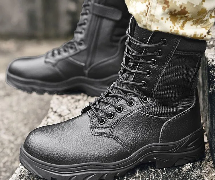 Leder hohe Gang Stahlkopf Anti-Druck-Militärstiefel Anti-Pannen-Taktikstiefel verschleißfeste Kampftrainings-Sneaker yakuda Männer Online-Shop