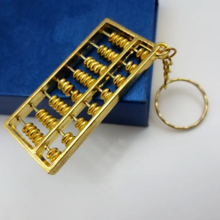 Vergulde messing hanger Long 6 cm trompet hanger Gold Abacus Key Buckle