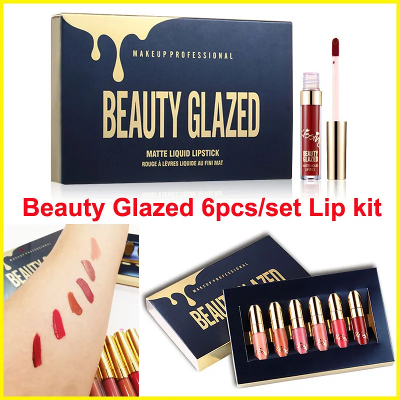 Maquiagem 6pcs/conjunto Lip Gloss Beauty Batons líquidos foscos Hidratante Edição de aniversário Lipgloss não desbotou o kit de lábios Cosmetics DHL