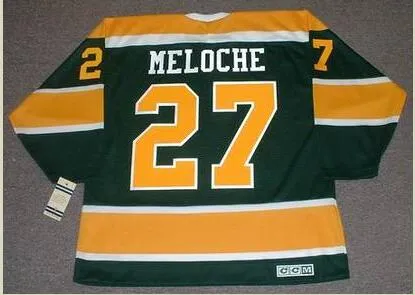 Personnalisé Hommes Jeunes femmes Vintage # 27 GILLES MELOCHE California Golden Seals 1972 CCM Hockey Jersey Taille S-5XL ou personnalisé n'importe quel nom ou numéro